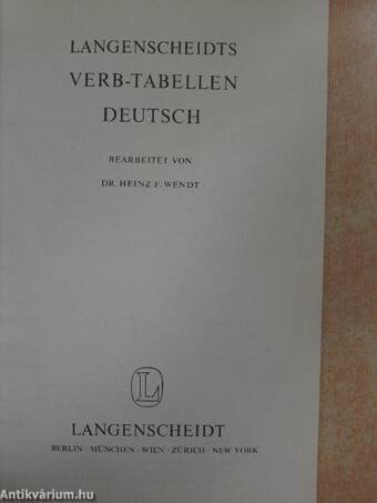 Langenscheidts Verb-Tabellen Deutsch