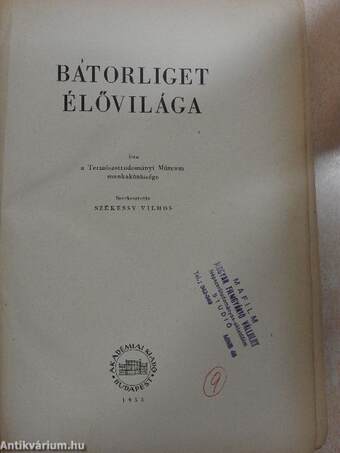 Bátorliget élővilága