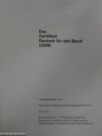 Das Zertifikat Deutsch für den Beruf