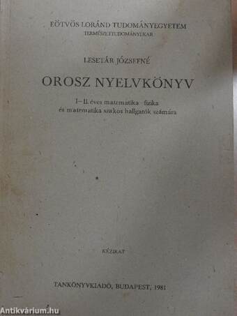 Orosz nyelvkönyv