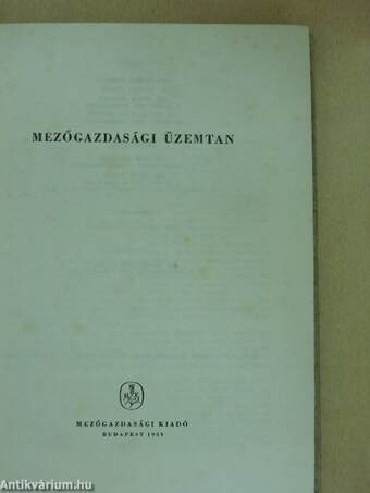 Mezőgazdasági üzemtan