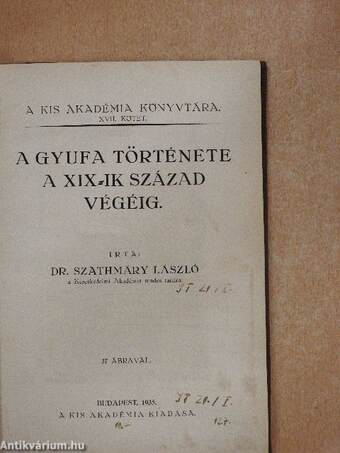 A gyufa története a XIX-ik század végéig