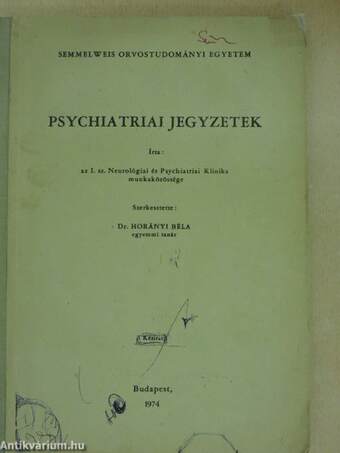 Psychiatriai jegyzetek