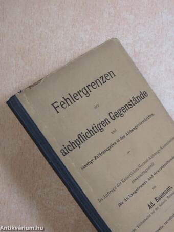 Fehlergrenzen der aichpflichtigen Gegenstände