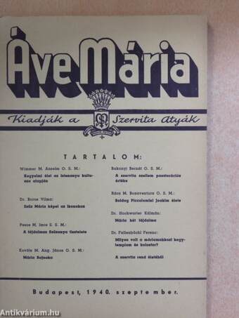 Áve Mária 1940. szeptember