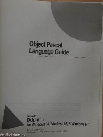 Borland Delphi 5 - Object Pascal Language Guide