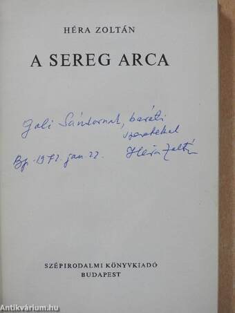 A sereg arca (dedikált példány)