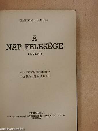 A Nap felesége