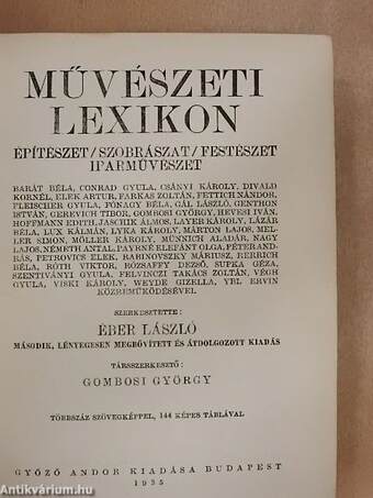 Művészeti lexikon I-II.