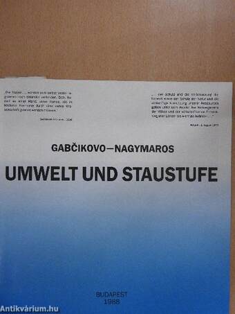 Gabcikovo-Nagymaros Umwelt und Staustufe