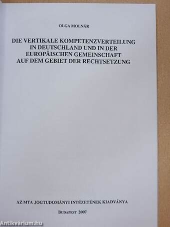 Die vertikale Kompetenzverteilung in Deutschland und in der Europäischen Gemeinschaft auf dem Gebiet der Rechtsetzung