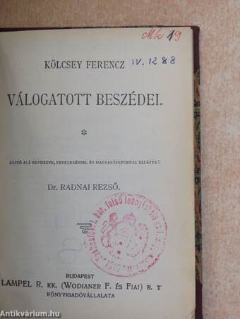 Kölcsey Ferencz válogatott beszédei