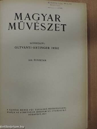 Magyar Művészet 1937/1-12.