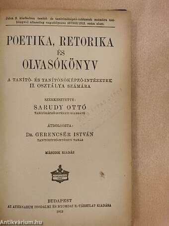 Poetika, retorika és olvasókönyv