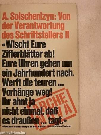 Von der Verantwortung des Schriftstellers I-II