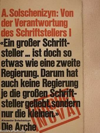 Von der Verantwortung des Schriftstellers I-II