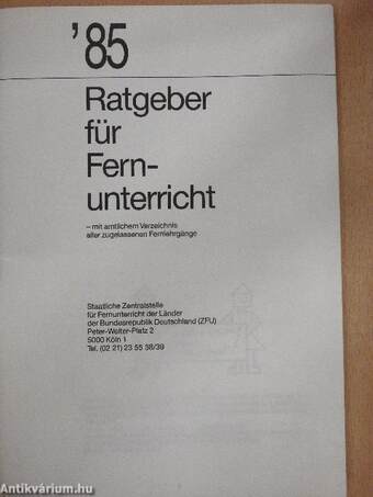 '85 Ratgeber für Fernunterricht