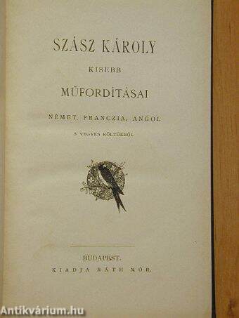 Szász Károly kisebb műfordításai