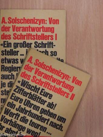 Von der Verantwortung des Schriftstellers I-II