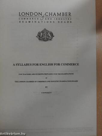 A Syllabus for English for Commerce