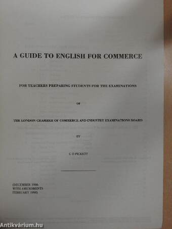 A Guide to English for Commerce