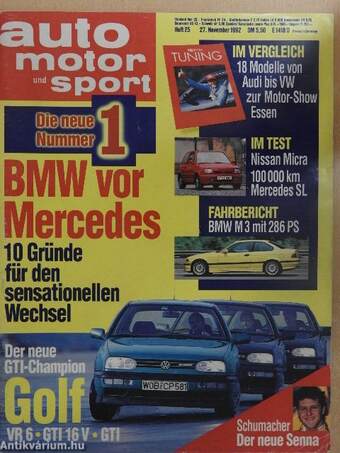 Auto Motor und Sport Heft 25 27. November 1992