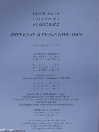 Kieselbach Galéria és Aukciósház - Tavaszi Képaukció 1998.