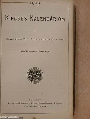 Kincses Kalendáriom 1909