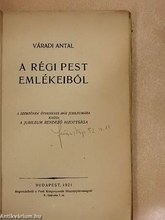 A régi Pest emlékeiből