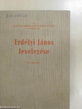 Erdélyi János levelezése II.