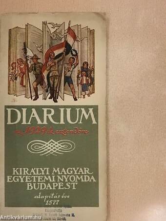 Diarium azaz előjegyzési naptár az 1929-ik évre