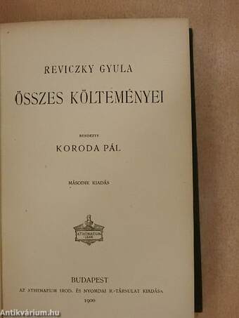 Reviczky Gyula összes költeményei