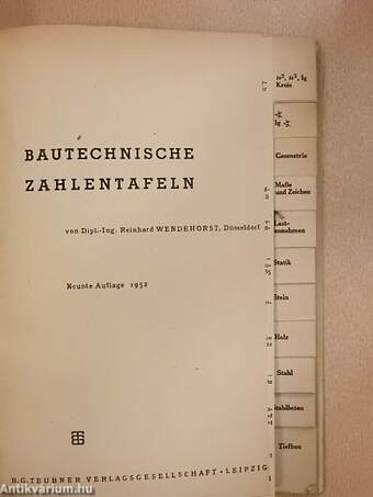 Bautechnische zahlentafeln