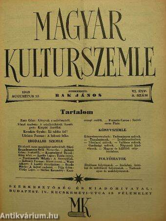 Magyar Kulturszemle 1943. augusztus 15.