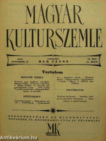Magyar Kulturszemle 1943. november 15.