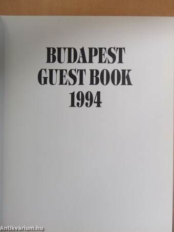 Budapest Guest Book 1994