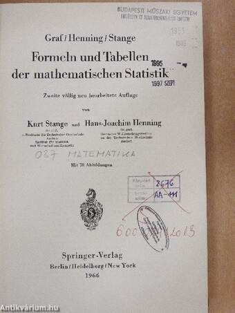 Formeln und Tabellen der mathematischen Statistik