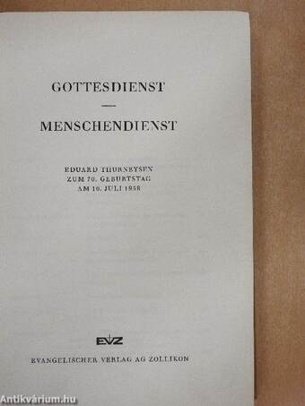 Gottesdienst - Menschendienst