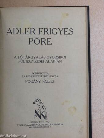 Adler Frigyes pöre