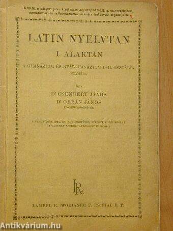 Latin nyelvtan I.