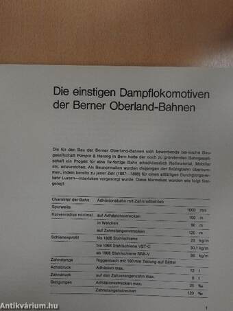 Die einstigen Dampflokomotiven der Berner Oberland-Bahnen