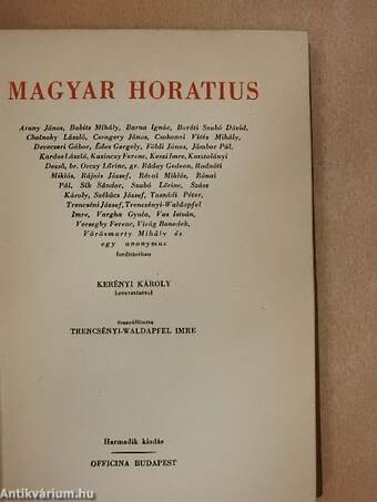 Magyar Horatius/Horatius Noster