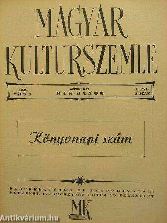 Magyar Kulturszemle 1942. május 15.