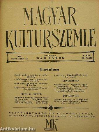 Magyar Kulturszemle 1942. november 15.