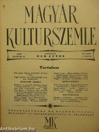 Magyar Kulturszemle 1943. január 15.