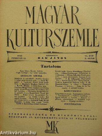 Magyar Kulturszemle 1943. február 15.