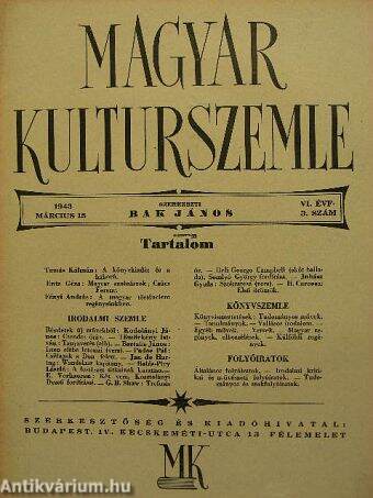 Magyar Kulturszemle 1943. március 15.