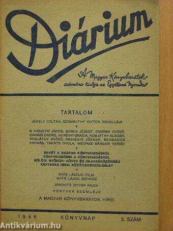 Diárium 1948. - Könyvnap