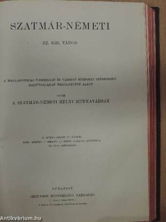 Szatmár vármegye/Szatmár-Németi sz. kir. város