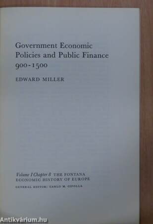 Government Economic Policies and Public Finance 900-1500